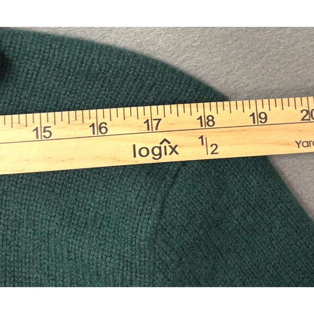 Polo Ralph Lauren Mens Green 100% Lambswool Quarter Zip Sweater Size M - Picture 7 of 10